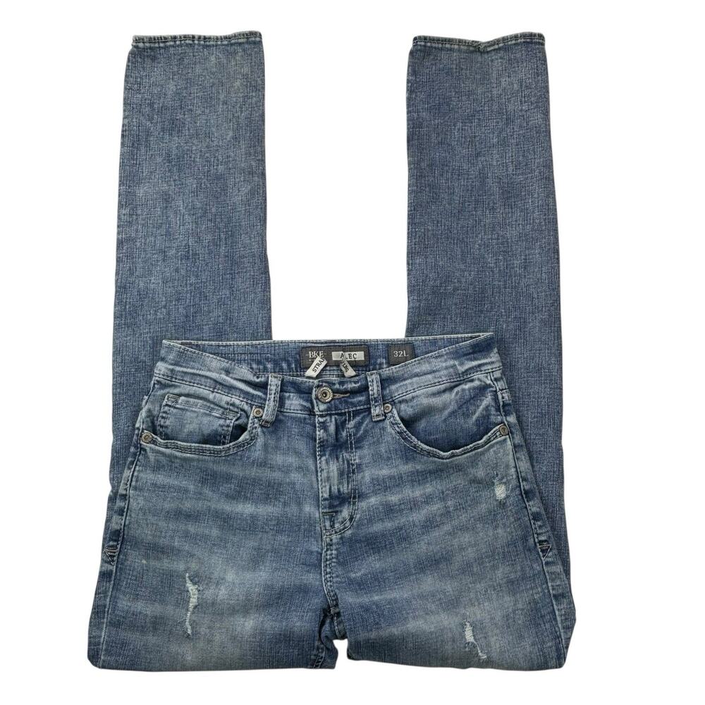 BKE Buckle Alec Straight Leg Jeans Men's 32L Actual 30" W x‎ 33.5"Ins Distressed - Picture 4 of 16